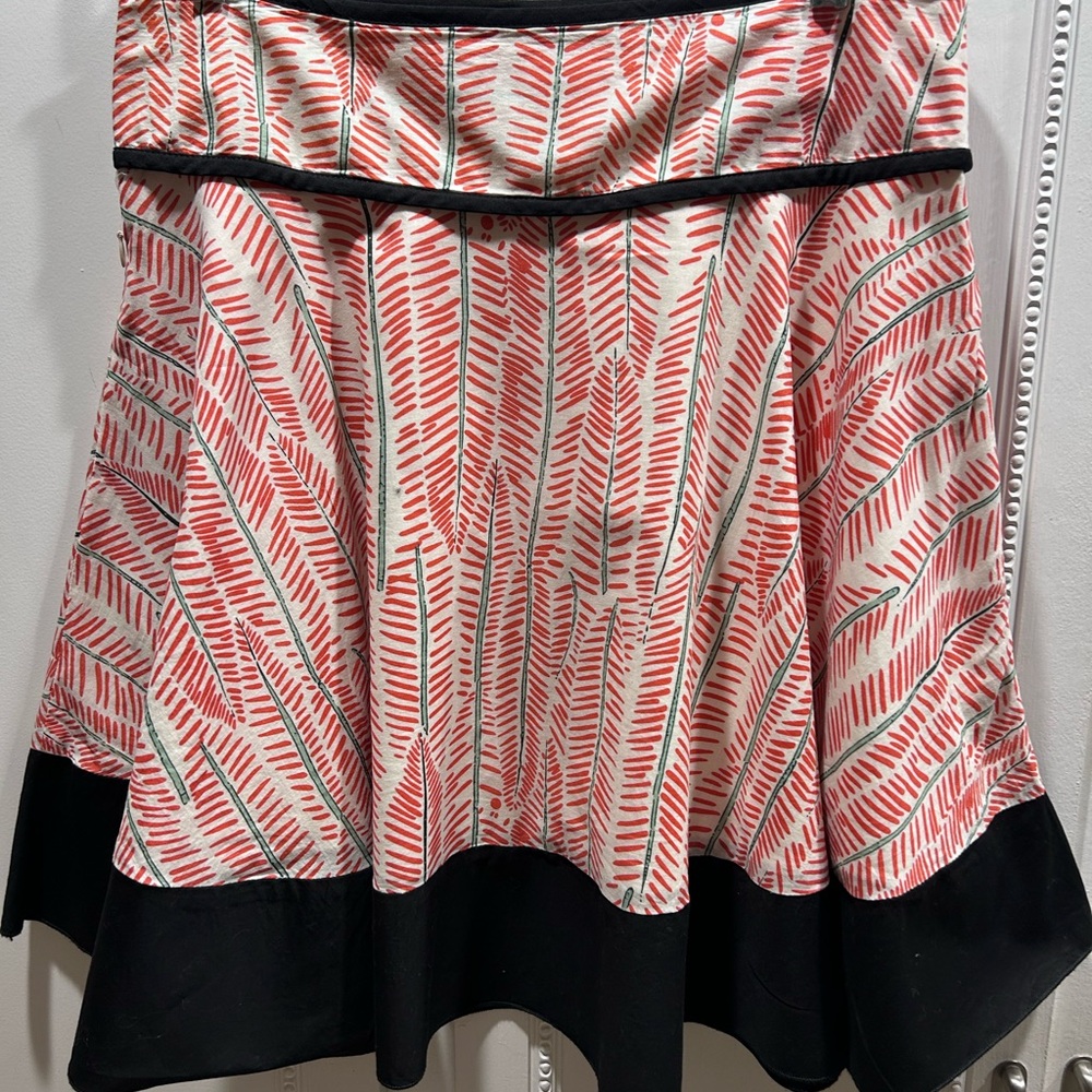 Elegant Black and Red A-Line Skirt